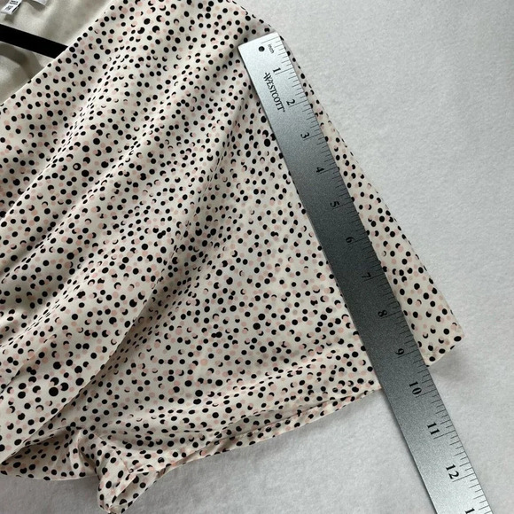 EXPRESS Dress Size 2XS Polka Dot Fit & Flare Mini Shirred Dolman Sleeve Pink - Picture 6 of 11